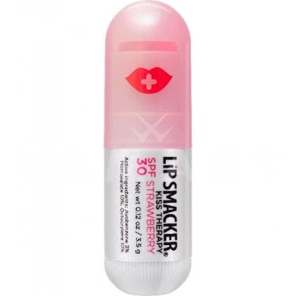 Lip Smacker Kiss Therapy Strawberry Hight Protection SPF30 Lip Balm Балсам за устни с кокос и масло от жожоба