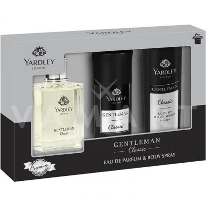 Yardley London Gentleman Classic Eau de Parfum 50ml + Body Wash 150ml + Deodorant Spray 150ml мъжки комплект