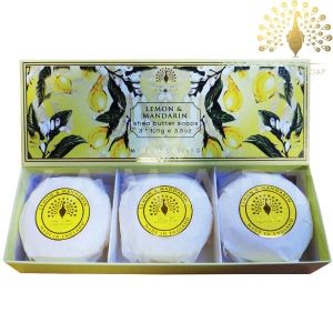 The English Soap Company Luxury Gift Lemon & Mandarin Луксозни сапуни 3х100g