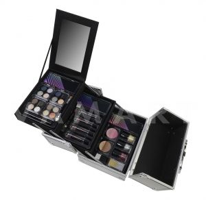 Markwins Color Play Travel Makeup Case Комплект с гримове в разгъваем метален куфар