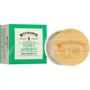 Scottish Fine Soaps Vetiver & Sandalwood Shave Soap & Bowl Set 100g Комплект от сапун и керамична купа за бръснене