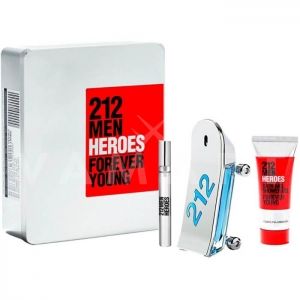Carolina Herrera 212 Men Heroes Eau de Toilette 90ml + Eau de Toilette 10ml + Shower gel 100ml мъжки комплект