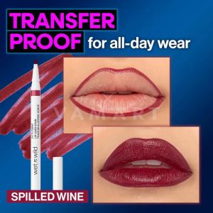 Wet n Wild Perfect Pout Lip Liner Stain 6817 Spilled Wine, Молив за устни с пигментен ефект и прецизен апликатор 