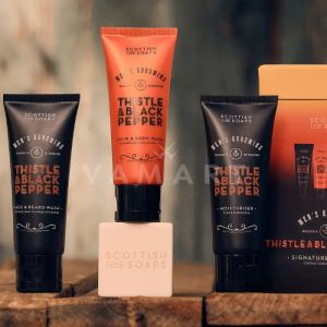 Scottish Fine Soaps Thistle & Black Pepper Мъжки козметичен комплект 4 продукта
